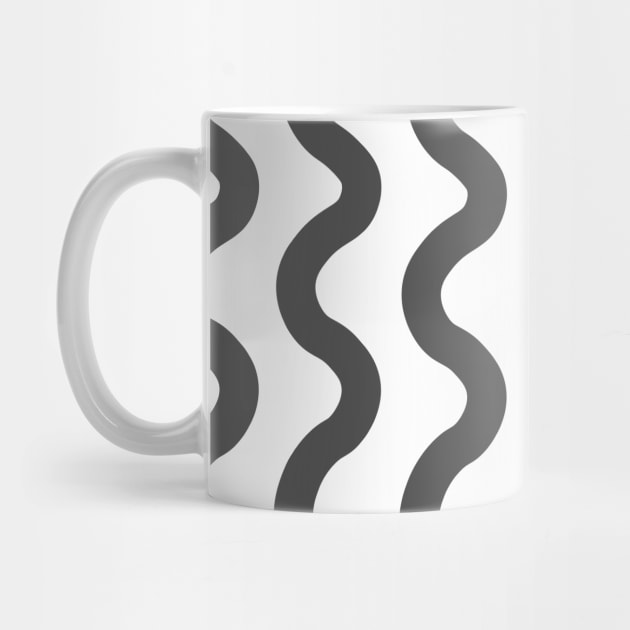 Grey vertical wavy curly lines pattern by Baobabprintstore